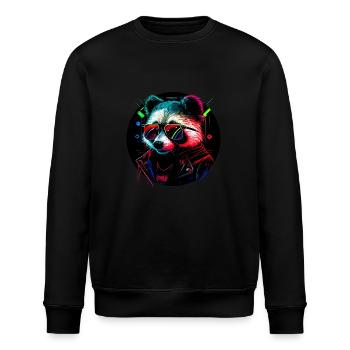Cyber-Waschbär - Stanley/Stella Unisex Bio-Sweatshirt ROLLER - Schwarz - Vorne - Nik (191cm)