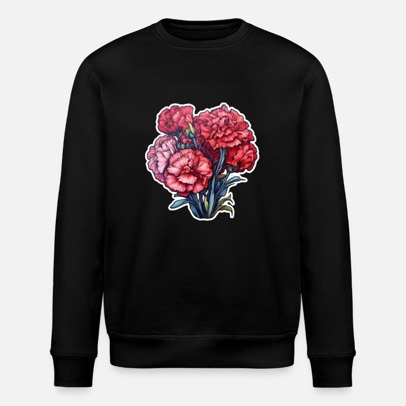 Carnation Bouquet Carnation - Stanley/Stella ROLLER Unisex Organic Sweatshirt - black