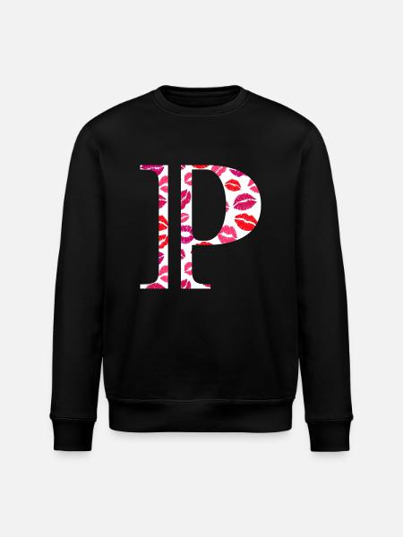 Letter p kisses - Stanley/Stella ROLLER Unisex Organic Sweatshirt - black