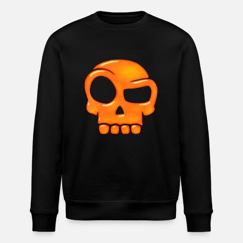 Feuriger Glas Schädel - Stanley/Stella Unisex Bio-Sweatshirt ROLLER - Schwarz