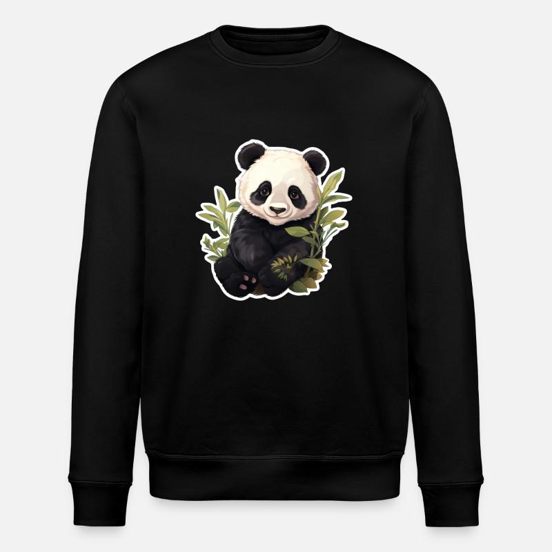 Panda - Stanley/Stella ROLLER Unisex Organic Sweatshirt - black