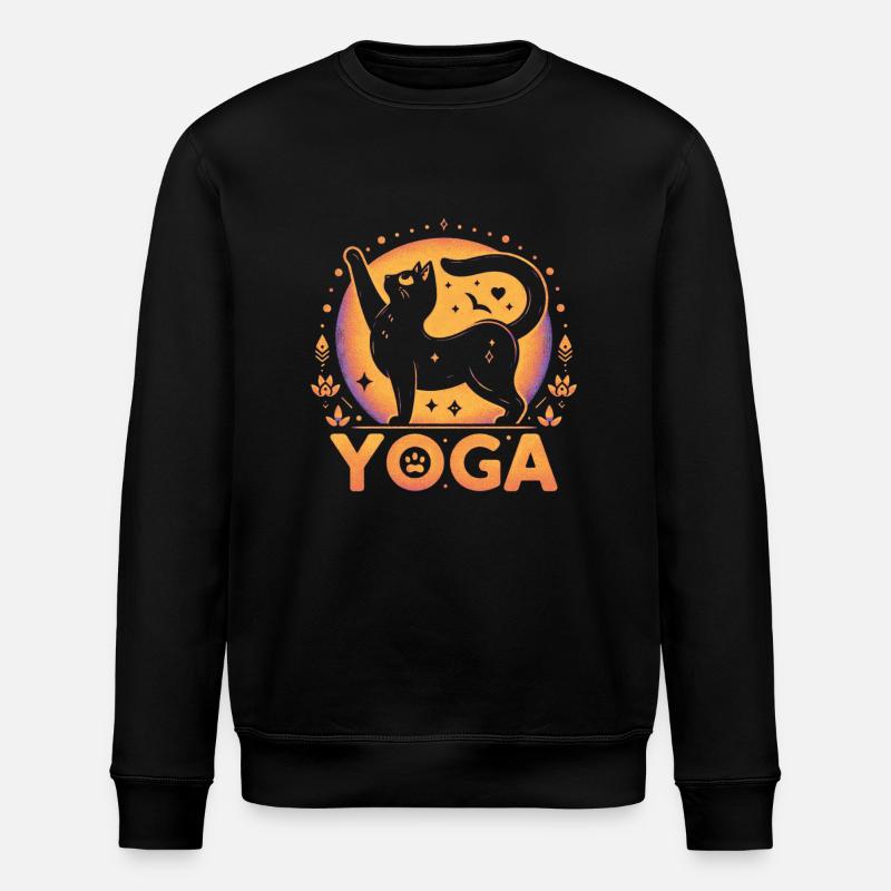 Chat pratique yoga - Sweat bio ROLLER Stanley/Stella Unisexe - noir