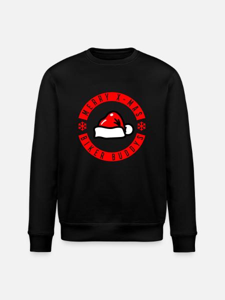 Merry X-Mas Biker Buddies - Stanley/Stella ROLLER Unisex Organic Sweatshirt - black