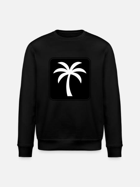Palm Tree Icon Summer - Stanley/Stella ROLLER Unisex Organic Sweatshirt - black