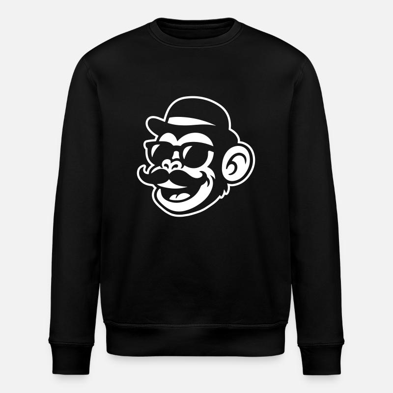 Monkey Mustache Funny - Stanley/Stella ROLLER Unisex Organic Sweatshirt - black