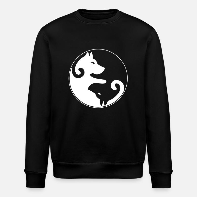 Chiens de Yin Yang & - Sweat bio ROLLER Stanley/Stella Unisexe - noir