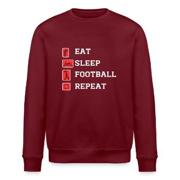 FUSSBALL-WIEDERHOLUNG - Stanley/Stella Unisex Bio-Sweatshirt ROLLER - Burgunderrot - Vorne - Nik (191cm)