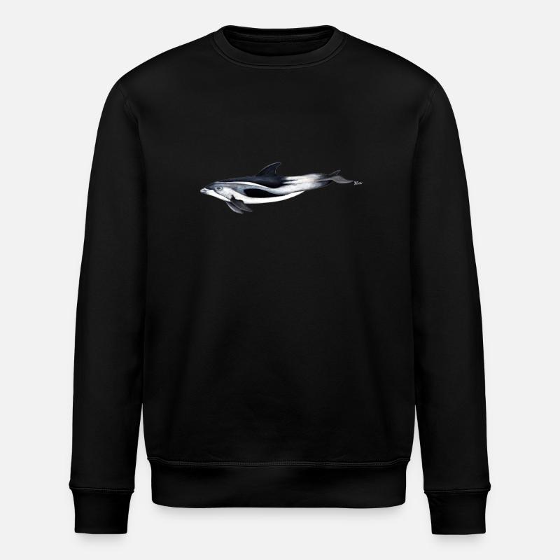 Dolphin weiße Spitze - White Schnauzendelfin - Stanley/Stella Unisex Bio-Sweatshirt ROLLER - Schwarz