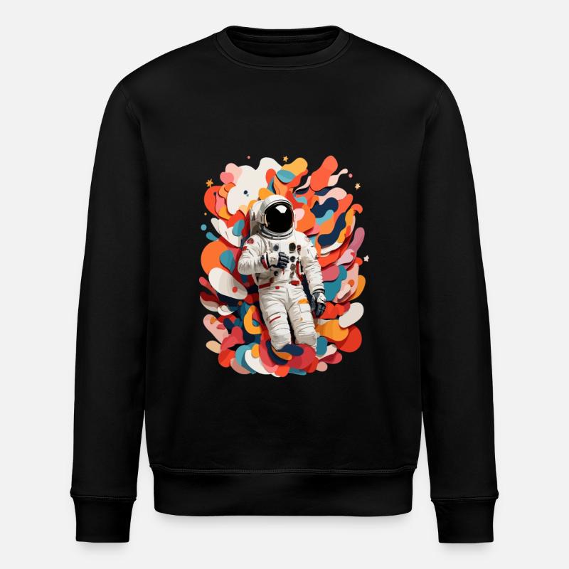 Bunte Astronauten Bild - Stanley/Stella Unisex Bio-Sweatshirt ROLLER - Schwarz