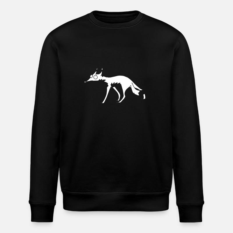 White Fox no 4 - Stanley/Stella ROLLER Unisex Organic Sweatshirt - black