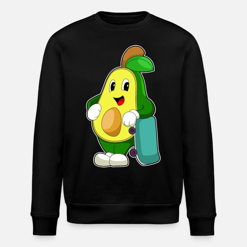 Avocado Skater Skateboard - Stanley/Stella Unisex Bio-Sweatshirt ROLLER - Schwarz