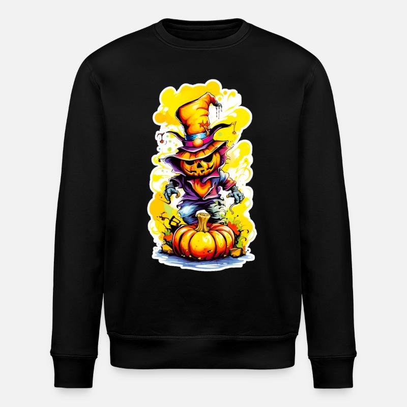 Jack o Lantern 03 - Stanley/Stella ROLLER Unisex Organic Sweatshirt - black