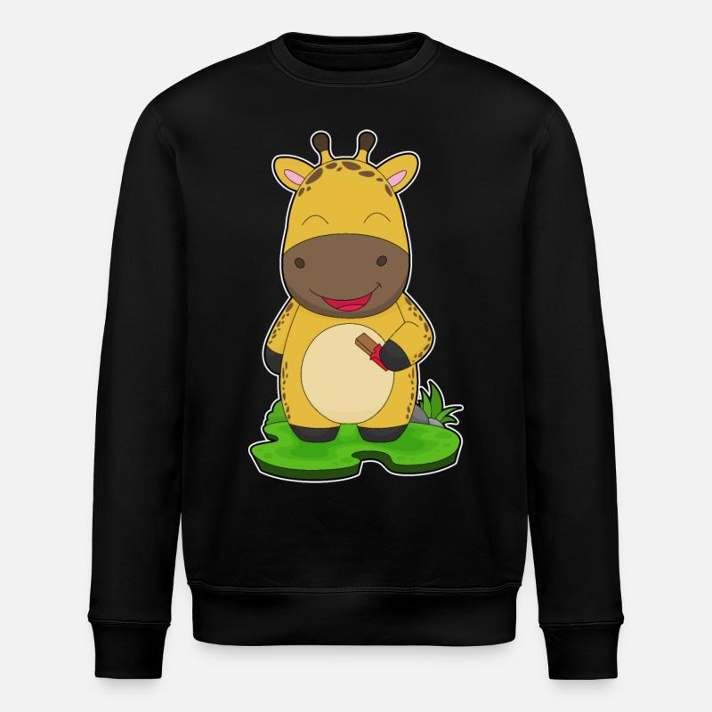 Giraffe Chocolate Bar - Stanley/Stella ROLLER Unisex Organic Sweatshirt - black