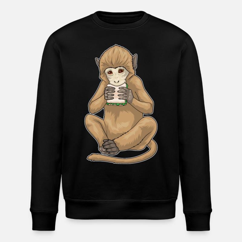 Monkey Sandwich - Stanley/Stella ROLLER Unisex Organic Sweatshirt - black