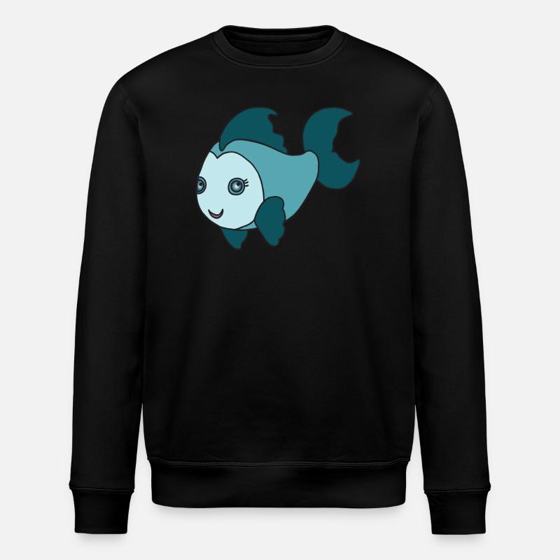 Kleiner süßer Fisch - Stanley/Stella Unisex Bio-Sweatshirt ROLLER - Schwarz