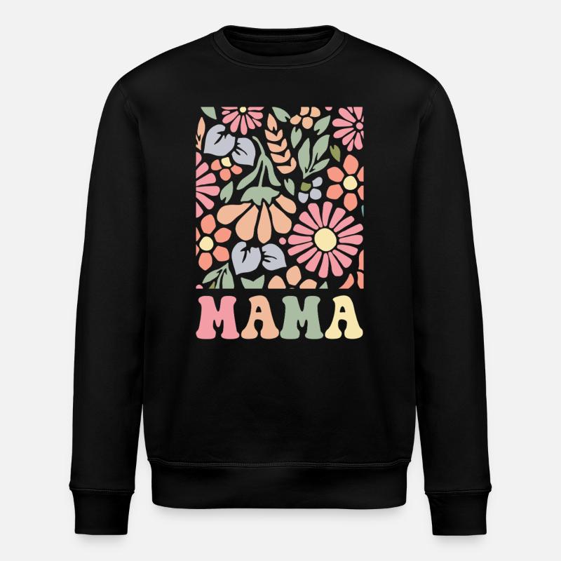Mama Boho Flora - Stanley/Stella Unisex Bio-Sweatshirt ROLLER - Schwarz