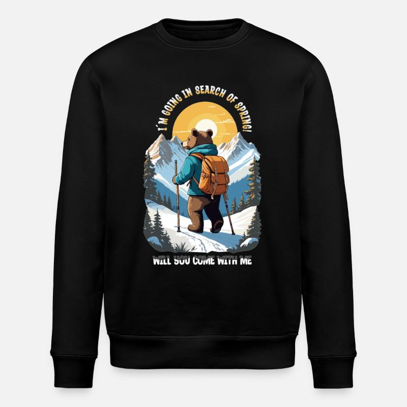 L’ours cherche le printemps - Sweat bio ROLLER Stanley/Stella Unisexe - noir