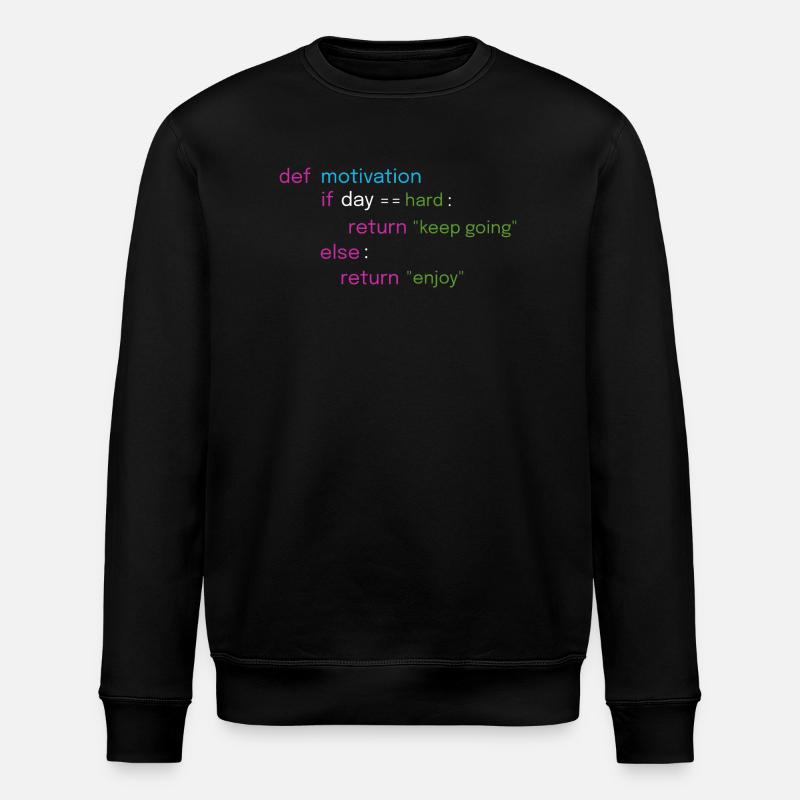 Motivierendes Coding Design - Stanley/Stella Unisex Bio-Sweatshirt ROLLER - Schwarz