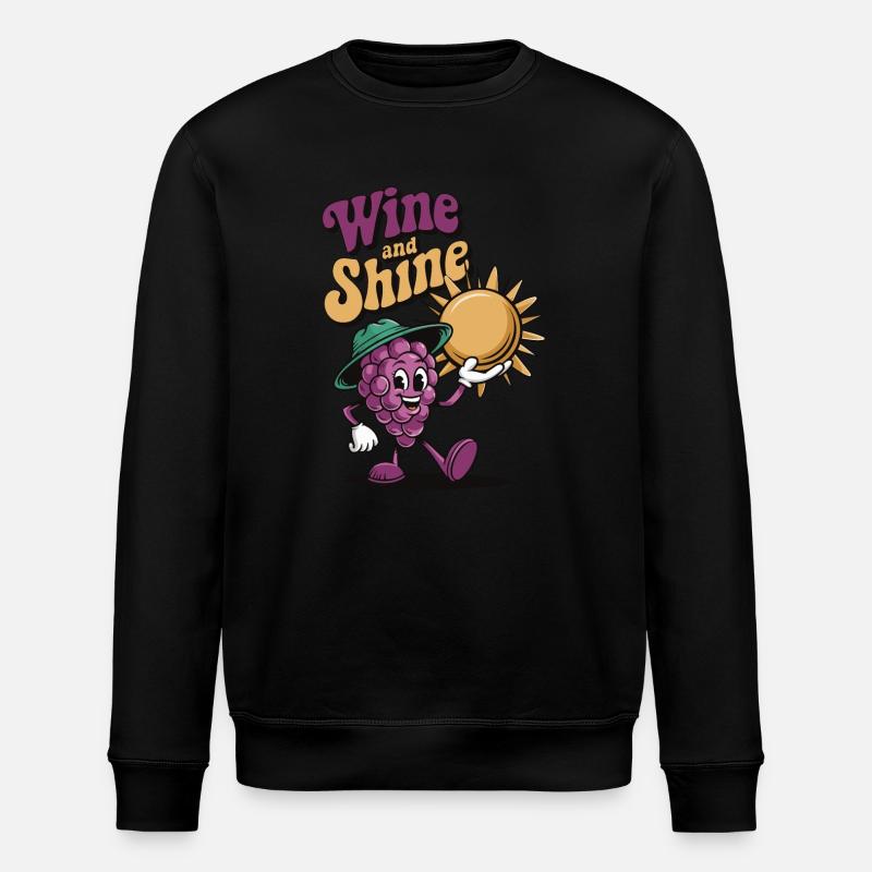 Wine and Shine - Stanley/Stella ROLLER Unisex Organic Sweatshirt - black