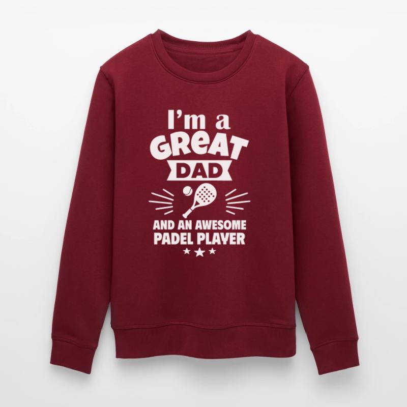 Ich bin ein toller Papa und ein Padel-Ass Stanley/Stella Unisex Bio-Sweatshirt ROLLER