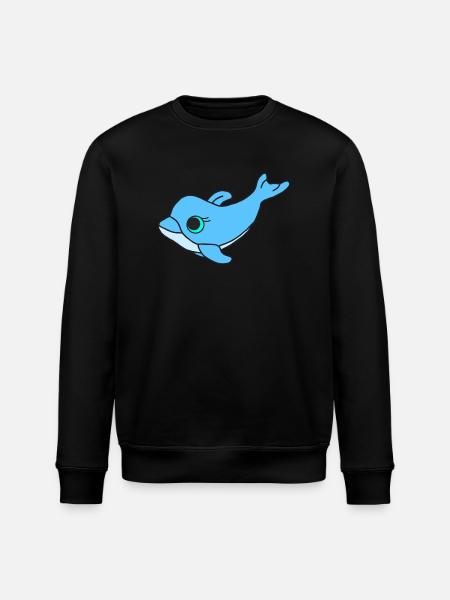 Süßer Delfin - Stanley/Stella Unisex Bio-Sweatshirt ROLLER - Schwarz