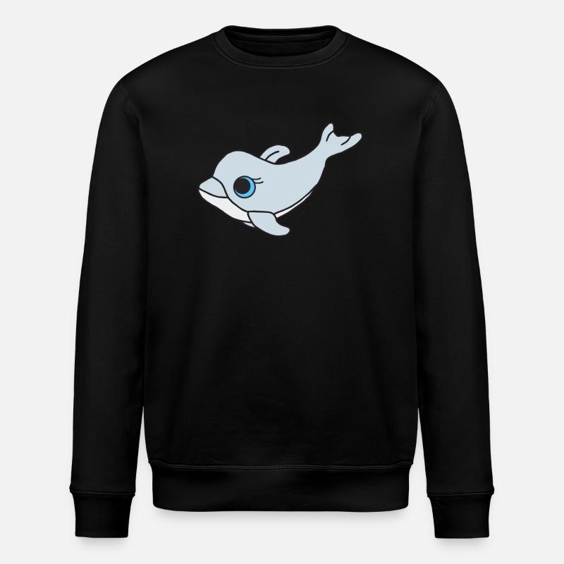 Süßer Delfin - Stanley/Stella Unisex Bio-Sweatshirt ROLLER - Schwarz