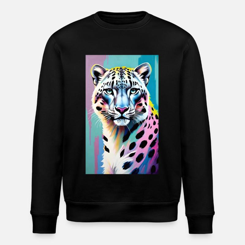 Snow Leopard | Leopard | Predator - Stanley/Stella ROLLER Unisex Organic Sweatshirt - black