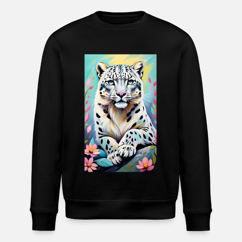 Snow Leopard | Leopard | Predator - Stanley/Stella ROLLER Unisex Organic Sweatshirt - black