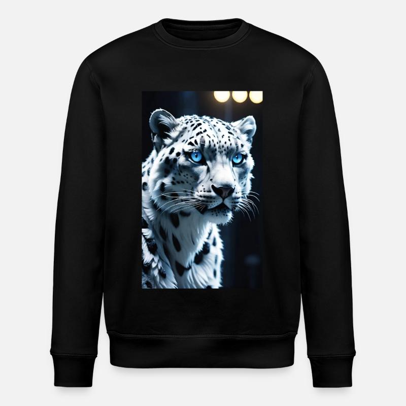 Schneeleopard | Leopard | Raubtier - Stanley/Stella Unisex Bio-Sweatshirt ROLLER - Schwarz