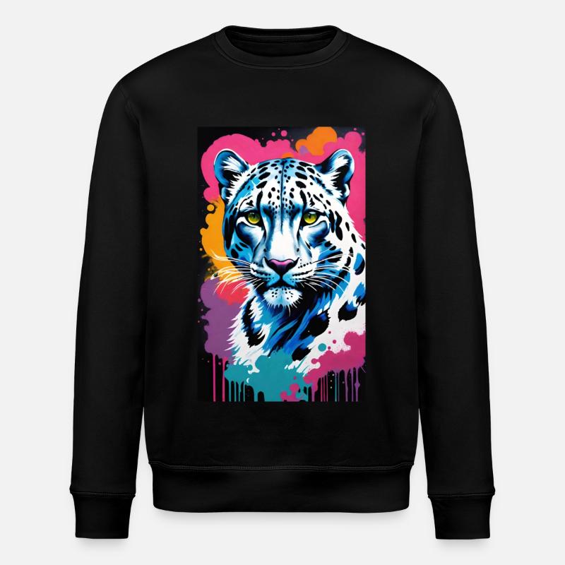 Schneeleopard | Leopard | Raubtier - Stanley/Stella Unisex Bio-Sweatshirt ROLLER - Schwarz