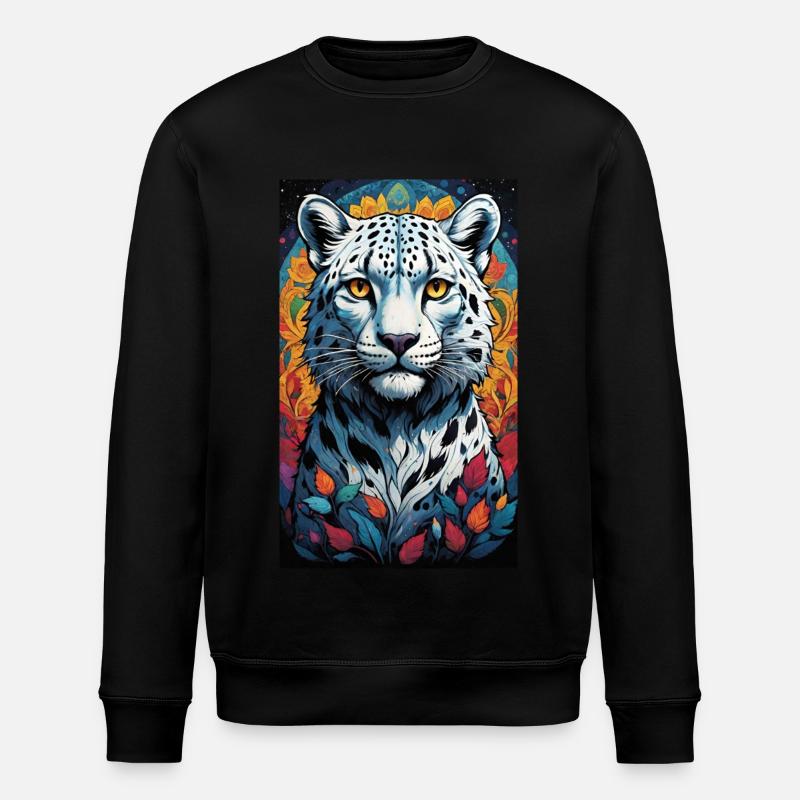 Snow Leopard | Leopard | Predator - Stanley/Stella ROLLER Unisex Organic Sweatshirt - black