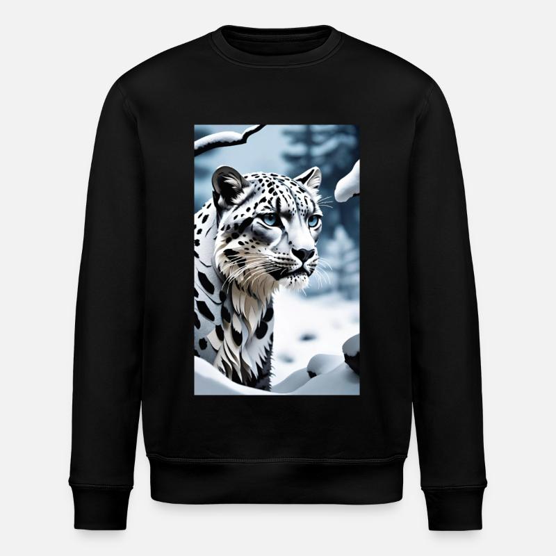Schneeleopard | Leopard | Raubtier - Stanley/Stella Unisex Bio-Sweatshirt ROLLER - Schwarz
