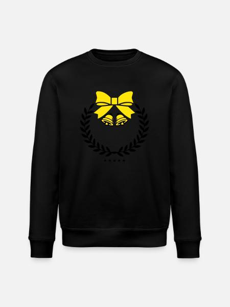 Wreath Bells - Stanley/Stella ROLLER Unisex Organic Sweatshirt - black