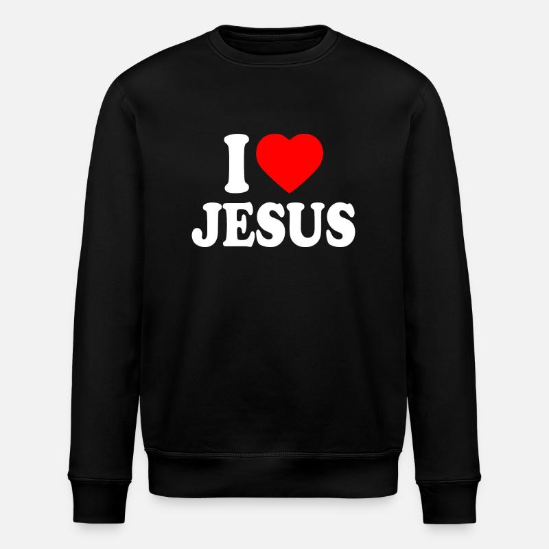 I love jesus - Stanley/Stella Unisex Bio-Sweatshirt ROLLER - Schwarz