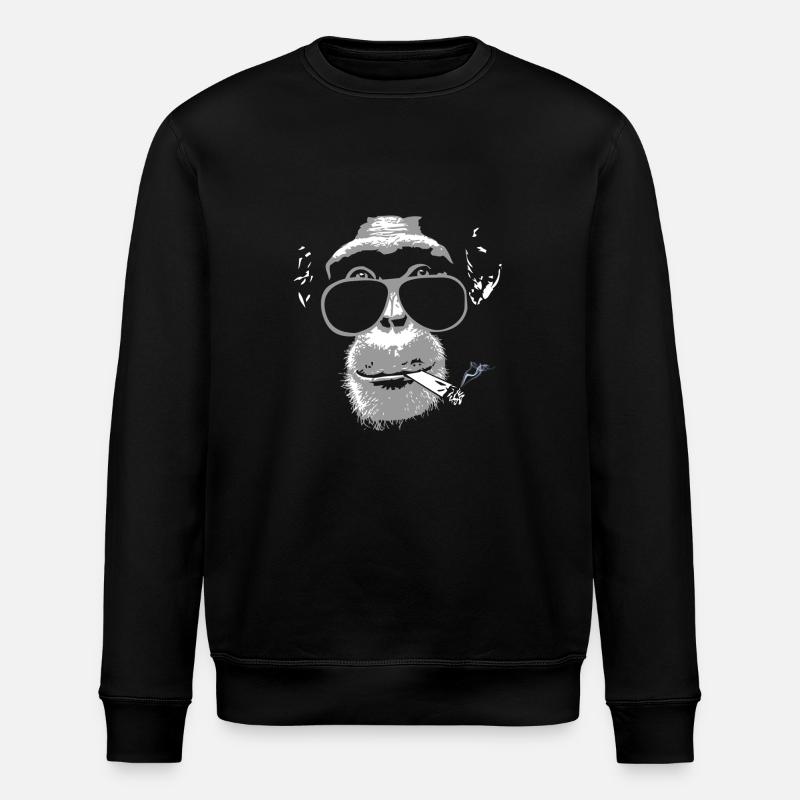 Chimpanzee with joint - Sweat bio ROLLER Stanley/Stella Unisexe - noir