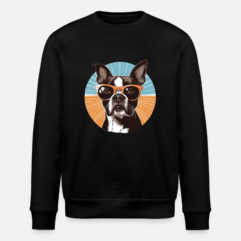 Boston Terrier - Stanley/Stella ROLLER Unisex Organic Sweatshirt - black
