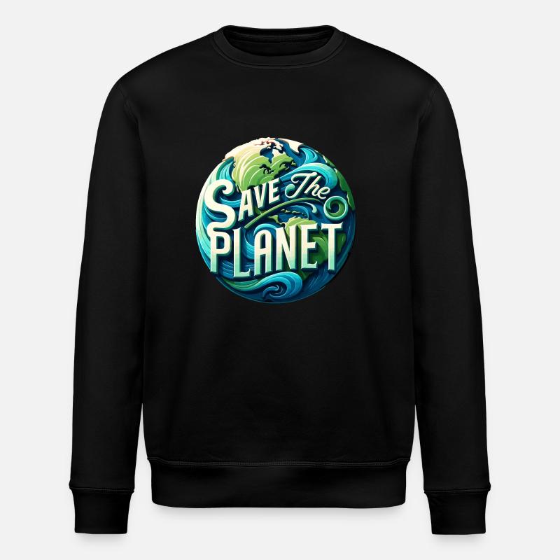 Save the planet - Stanley/Stella Unisex Bio-Sweatshirt ROLLER - Schwarz