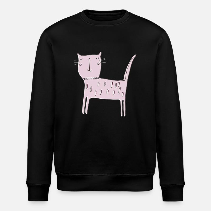 katze relief rosa - Stanley/Stella Unisex Bio-Sweatshirt ROLLER - Schwarz
