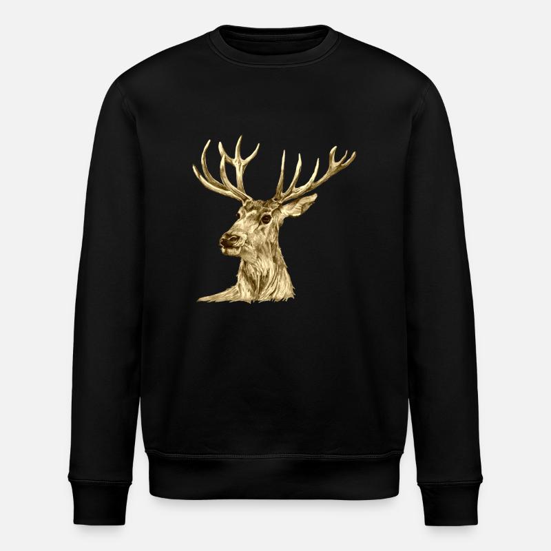 Deer - Stanley/Stella ROLLER Unisex Organic Sweatshirt - black