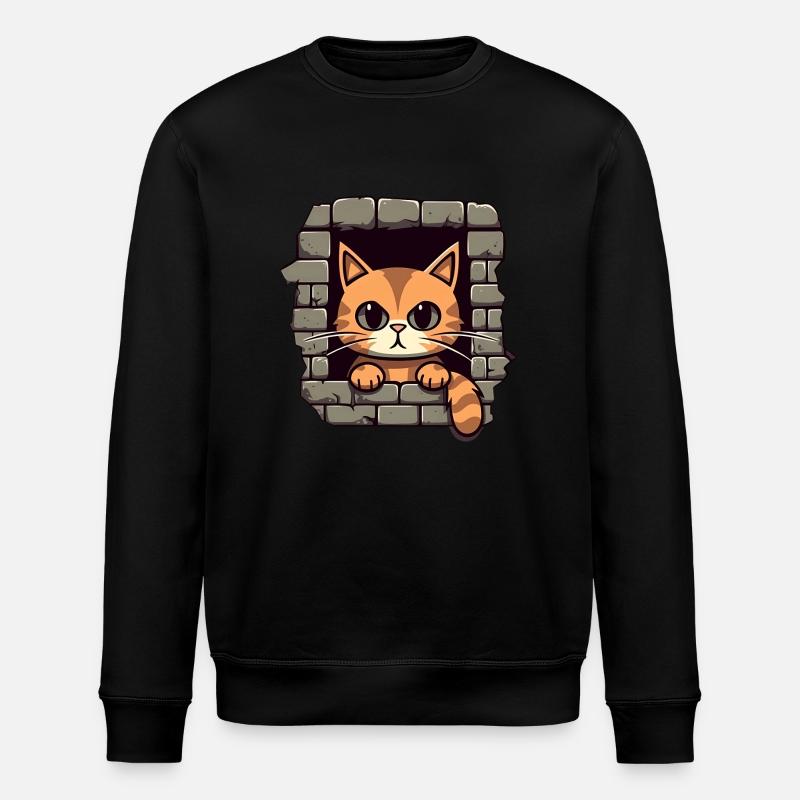 Süße Katze - Stanley/Stella Unisex Bio-Sweatshirt ROLLER - Schwarz