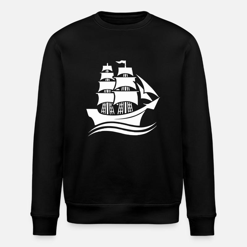 schiff 1 - Stanley/Stella Unisex Bio-Sweatshirt ROLLER - Schwarz