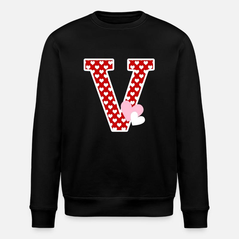 Lettre v cœur - Sweat bio ROLLER Stanley/Stella Unisexe - noir