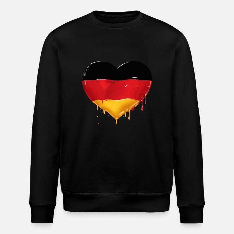 GERMANY HEART GERMANY FLAG GERMANY - Stanley/Stella ROLLER Unisex Organic Sweatshirt - black