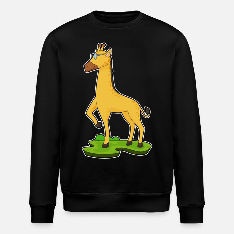 Giraffe Glasses - Stanley/Stella ROLLER Unisex Organic Sweatshirt - black