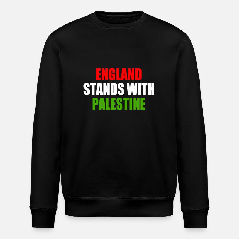 England stands with palestine - Stanley/Stella ROLLER Unisex Organic Sweatshirt - black