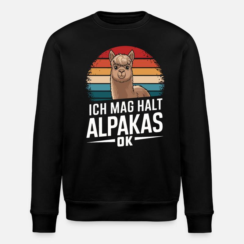 Alpaca llama alpacas animal - Stanley/Stella ROLLER Unisex Organic Sweatshirt - black