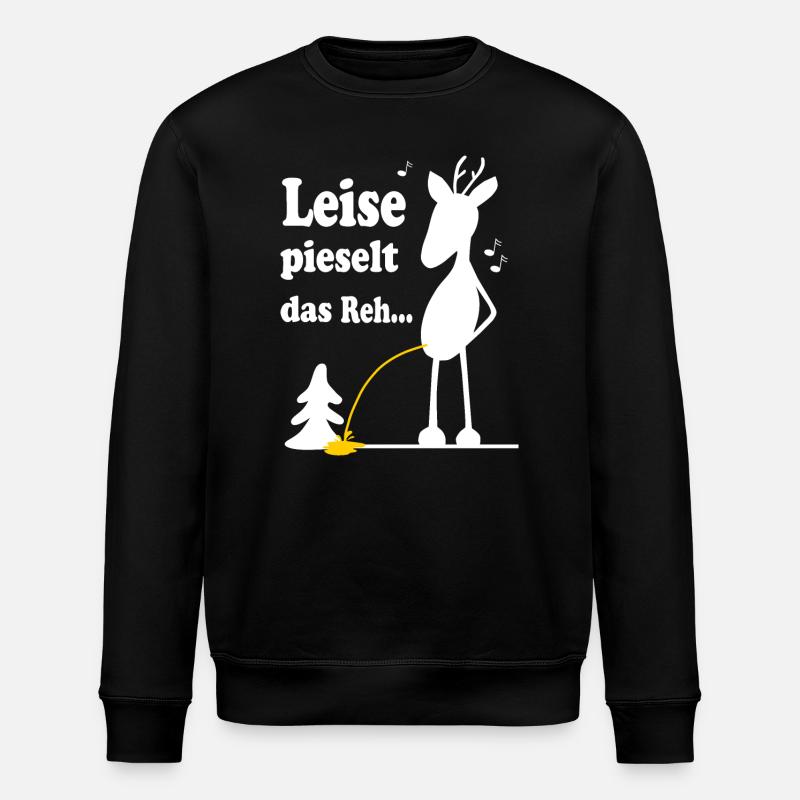 Weihnachtslied Schnee Reh - Stanley/Stella Unisex Bio-Sweatshirt ROLLER - Schwarz