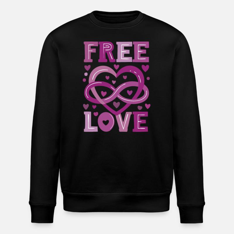 Polyamorie Symbol - Pink - Stanley/Stella Unisex Bio-Sweatshirt ROLLER - Schwarz