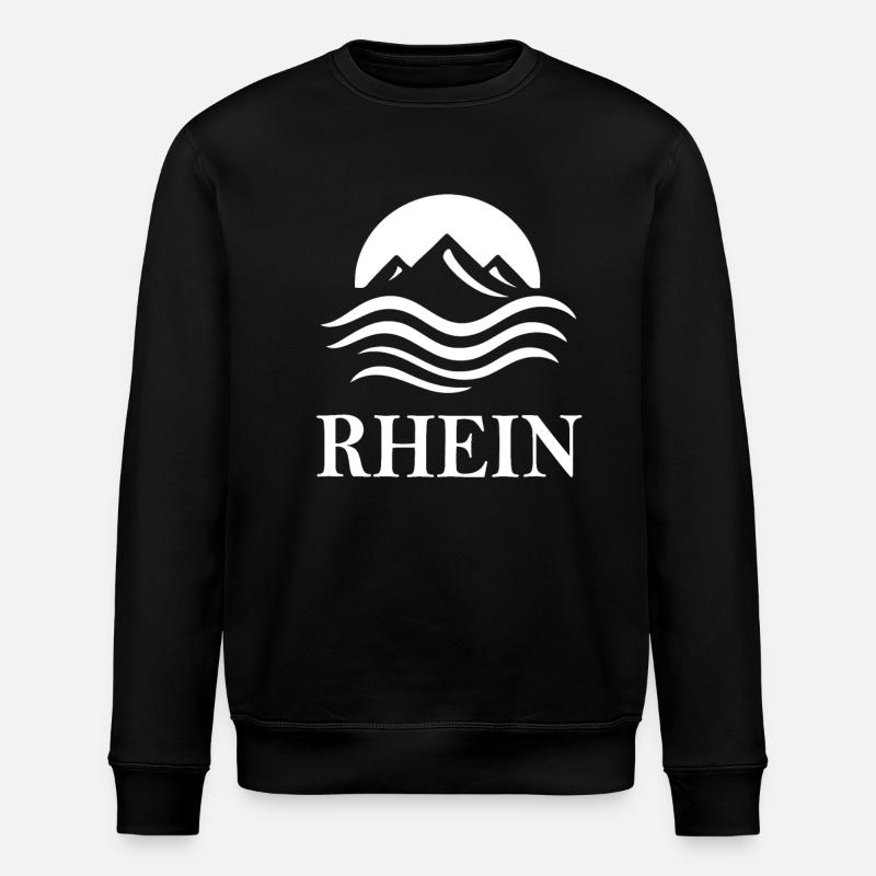 Rhine – Majestic River Design - Stanley/Stella ROLLER Unisex Organic Sweatshirt - black