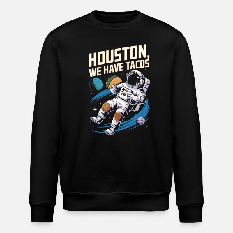 Astronaut Tacos - Stanley/Stella ROLLER Unisex Organic Sweatshirt - black